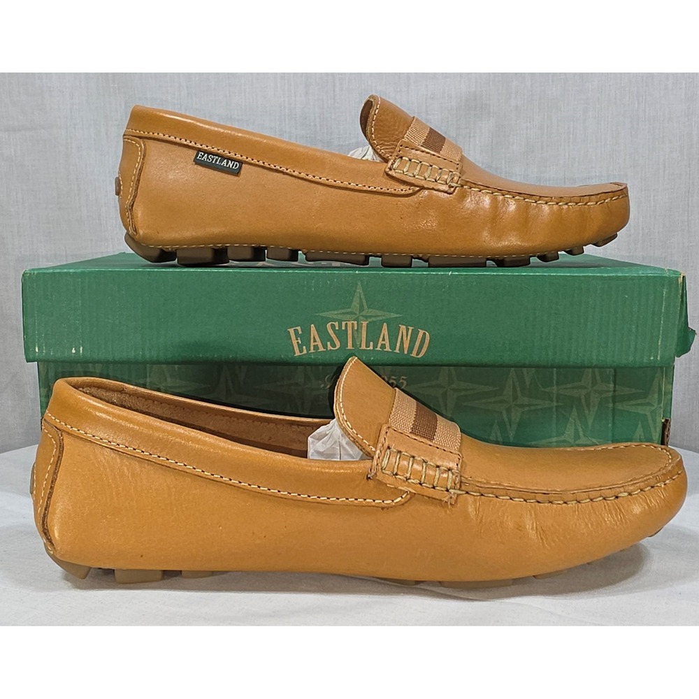 Eastland Whitman Camel Leather Driving Loafers Men's 8 Slip On Shoes - Picture 3 of 11